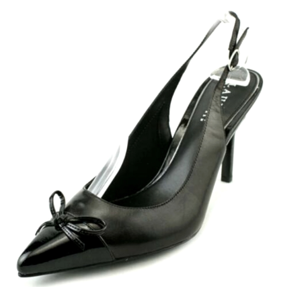 Ralph Lauren Elegant Black Slingback Low Heels (10) *never Worn